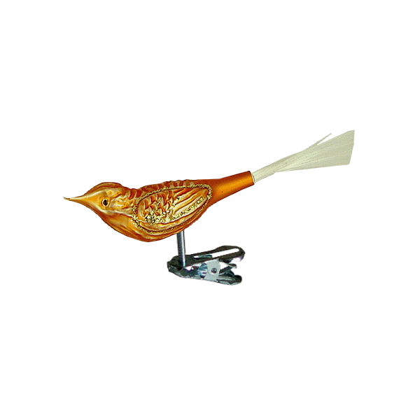 Orange with Gold Wing Bird 7cm