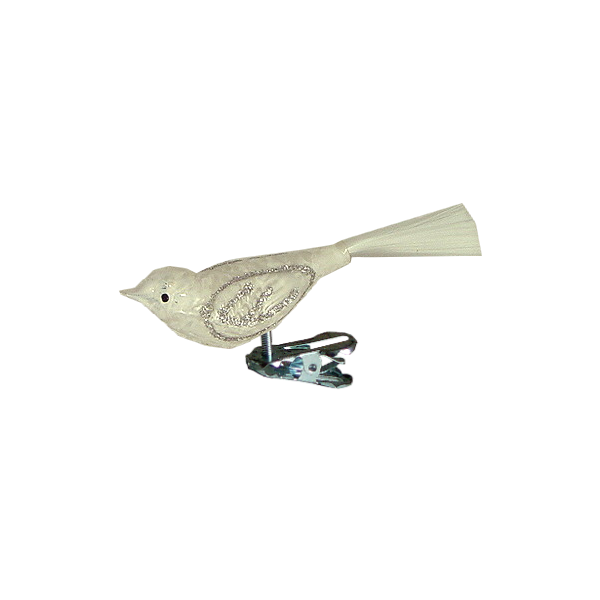 Icewhite with Silver Wing Bird 7cm