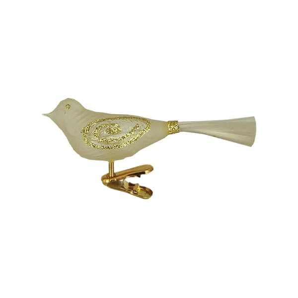 Clear and Gold Bird 9cm