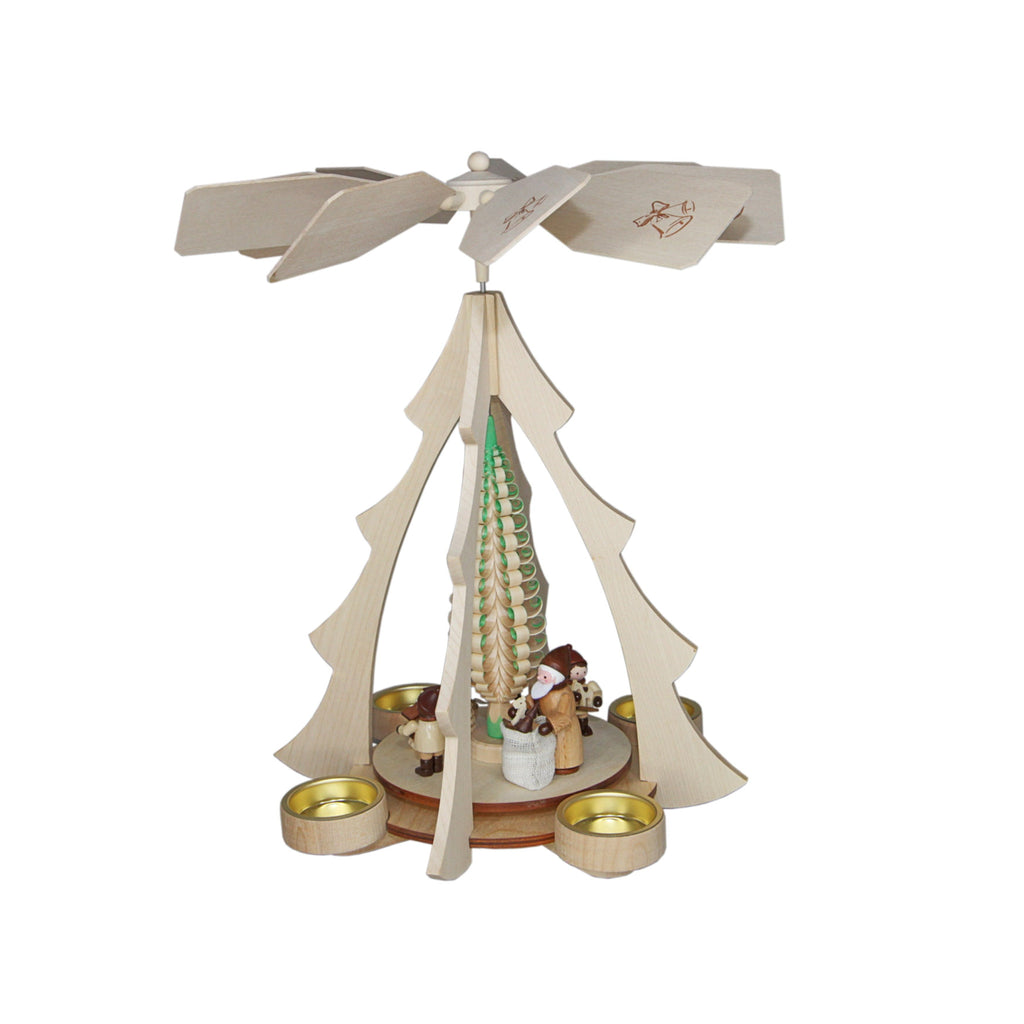 Natural Santa Claus Tealight Pyramid