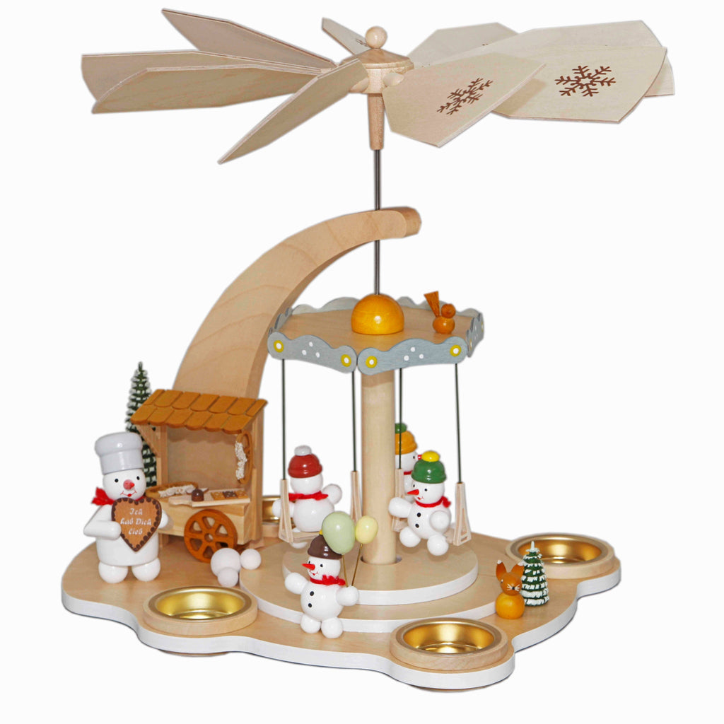 Snowman Carousel Tealight Pyramid