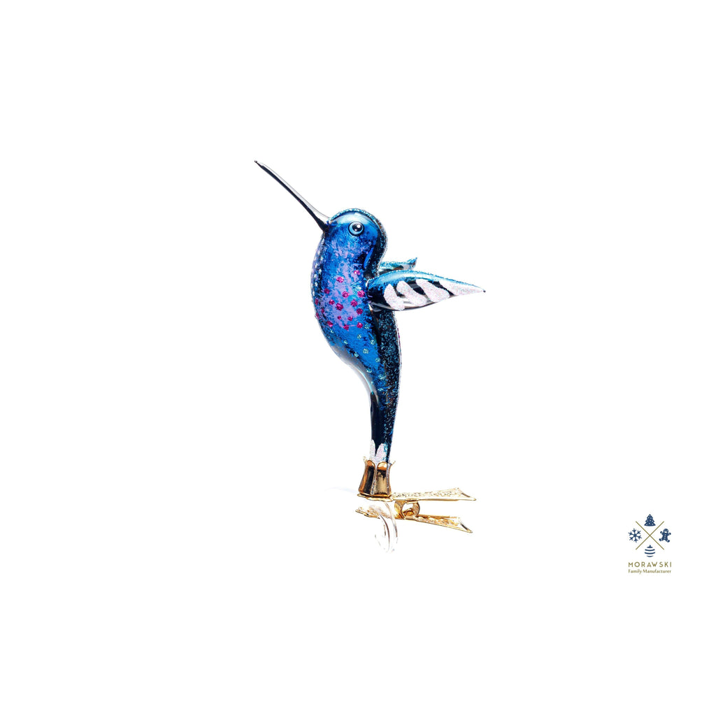 Clip on Blue Black Hummingbird 11cm