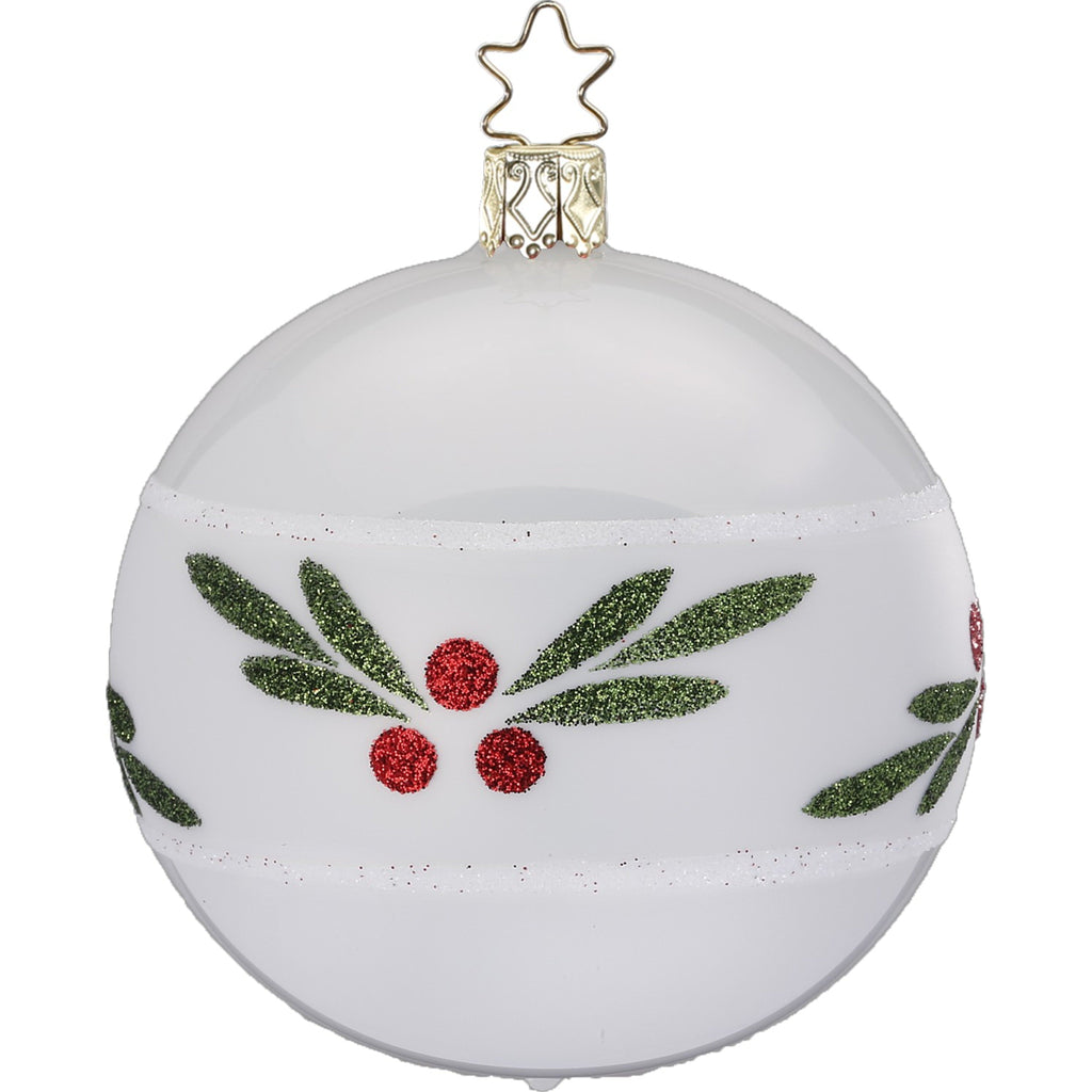 Porcelain White Holly Ball 8cm