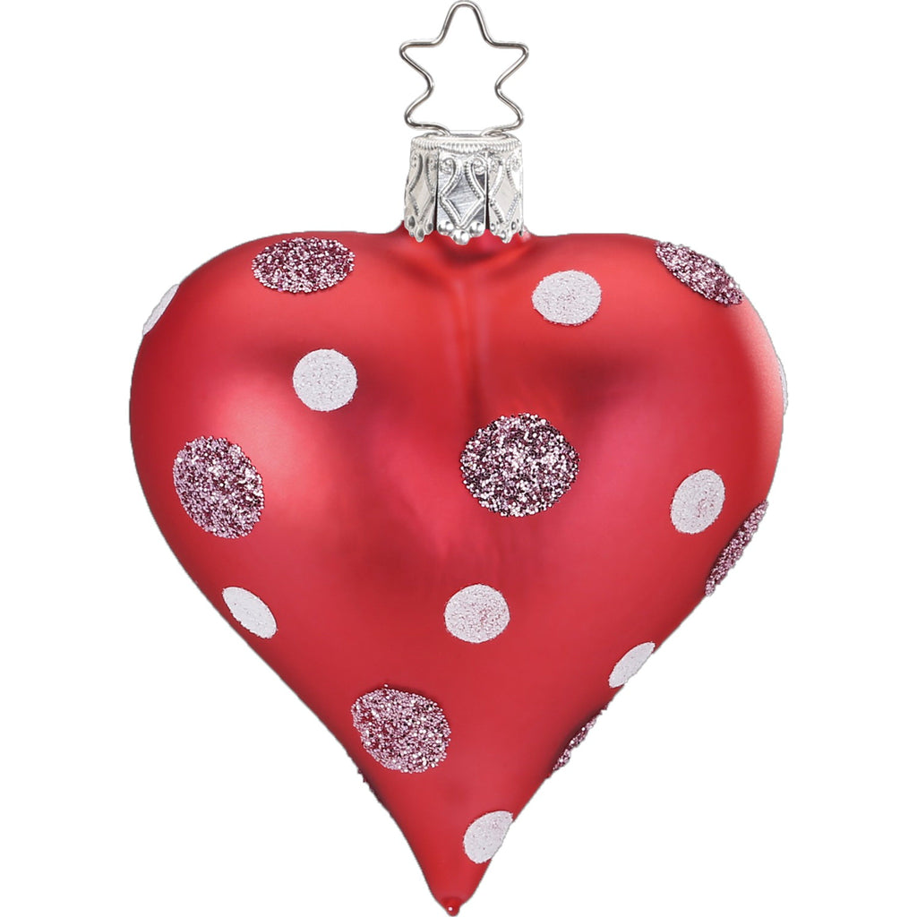 Rosy Polka Dot Heart 8cm